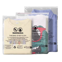 Sac refermable transparent en PE avec avertissement anti-suffocation pour l'emballage de vêtements (chaussettes), surface gaufrée