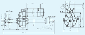 1500W 36V 3500RPM 25:1 12NM 800MM Kit de moteur d'essieu arrière électrique Transaxle pour camion <span class=keywords><strong>benne</strong></span> basculante motorisé - Product Image 6