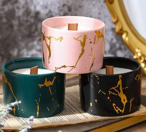 Bougie d'aromathérapie artisanale avec coupelle en céramique, mèche en bois, parfum de luxe créatif et romantique <span class=keywords><strong>rose</strong></span>, senteur artisanale - Product Image 5
