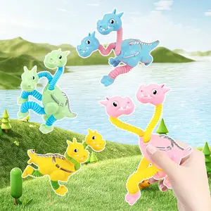 Hot Pop Tube Doppelkopf Dragon Plastic Kinder rohr Spielzeug Leuchtende Dekompression Teleskop Zappeln Spielzeug