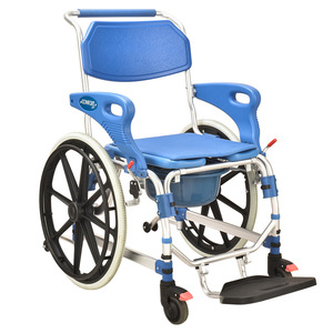 Chaise de bain à roulettes renforcée avec accoudoir Tabouret de <span class=keywords><strong>douche</strong></span> mobile intérieur <span class=keywords><strong>pour</strong></span> équipement de sécurité de salle de bain hémiplégique <span class=keywords><strong>pour</strong></span> personnes âgées - Product Image 1
