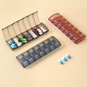 Pastillero Portátil Transparente de Plástico con 7 Compartimentos, Organizador Semanal de Pastillas Rectangular Pequeño - Product Image 4