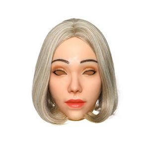 Couvre-tête en silicone Cathy pour femme, <span class=keywords><strong>maquillage</strong></span> pour travestis, costume de cosplay, homme à femme - Product Image 1