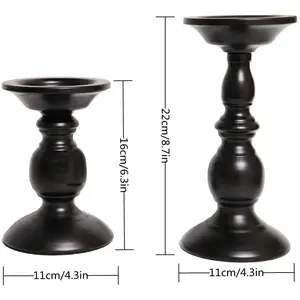 Suporte de velas bronze de 3 ", 2 peças, suporte de velas decorativo para pilar de ferro, casamento, casa e spa