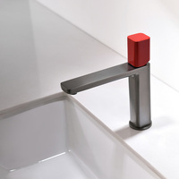 Robinet de lavabo en laiton de l'usine du Guangdong, mitigeur eau chaude et froide, à poser sur le comptoir, pour salle de bain, logo personnalisé