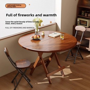 <b>Folding</b> Wooden <b>Table</b> Minimalist Modern Household Outdoor Dining Portable Stall-selling Dining <b>Table</b> Chairs Small Apartments - Product Image 1
