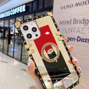 <span class=keywords><strong>Funda</strong></span> de teléfono móvil con borde cuadrado holográfico, carcasa protectora de lujo con sujeción para los dedos para <span class=keywords><strong>Iphone</strong></span> <span class=keywords><strong>11</strong></span> 12 - Product Image 2