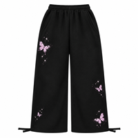 Ensemble de survêtements surdimensionnés en molleton bouclette épais avec épaules tombantes, impression sérigraphique et broderie, pour femme