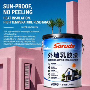 Peinture murale extérieure personnalisée en latex, imperméable, résistante à l'humidité et aux intempéries, protection solaire pour rénovation extérieure - Product Image 3