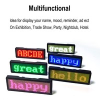 Écran d'affichage numérique LED programmable rechargeable par USB, écran LED premium, étiquette de prix personnalisée, badge personnalisé