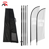 Drapeau de plage publicitaire extérieur, prix de gros usine, impression personnalisée, double face, polyester, mât en aluminium, drapeau plume