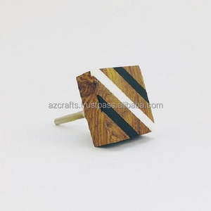 Boutons de tiroir modernes et polyvalents en bois perlé et résine pour meubles pour cuisine chambre à coucher salle de bain hôtel salon - Product Image 5