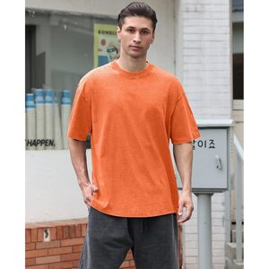 T-shirts en coton pour hommes, coupe ample, manches courtes, décontractés, couleur unie, basiques, respirants, en tissu jersey - Product Image 2