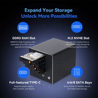Mini PC NAS avec 4/6/8 baies SATA, Intel N100 N150, 2.5G I226V, 10G AQC, 3 ports Ethernet, RAID, serveur de stockage en réseau