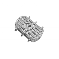 Gros carré chaîne connecteur fin fermoir bricolage zircon fabrication de bijoux grand sac gros superposition collier fermoirs en argent sterling