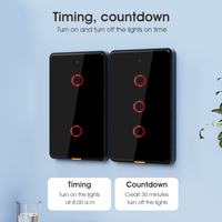 Sakelar Dinding Pintar Tuya Zigbee Tanpa Kabel Netral V0 Tahan Api PC ABS Anti Api Kaca Tempered 2.5D Multi Kontrol Timer