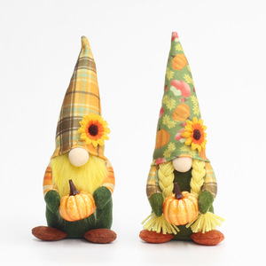 Thanksgiving Harvest Festival Sunflower Fabric Dolls Decorative Gnomes For Home <b>Window</b> Display Autumn Theme - Product Image 5