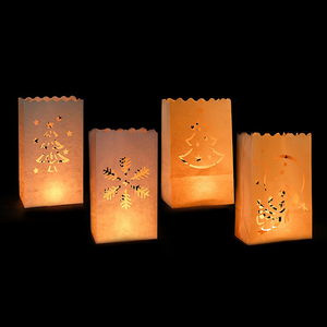 Tái sử dụng ưa thích người giữ ngọn nến chống cháy Luminaria giấy đèn lồng túi nến cho Giáng sinh lễ hội khách sạn nhà hàng thanh trang trí - Product Image 1