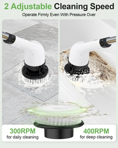 9in1 elektrikli yıkama akülü elektrikli temizleme fırçası temizleme banyo uzun saplı 9 fırça kafaları elektrikli döner yıkama - Product Image 6