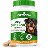 Tablet Kulit & Bulu Anjing Biotin Kolagen Omega-3 Multivitamin Suplemen Kesehatan Bulu Hewan Peliharaan Pabrik Label Pribadi OEM