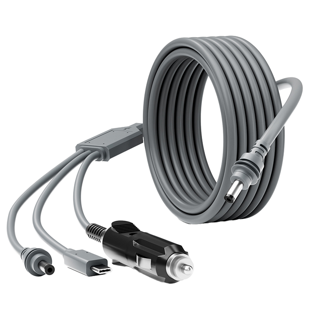 3-in-1 Starlink Mini Power Extension Cable 18AWG USB C DC Car Camera Cable 5A Fast Charging Nickel Plated Pure Copper Conductor