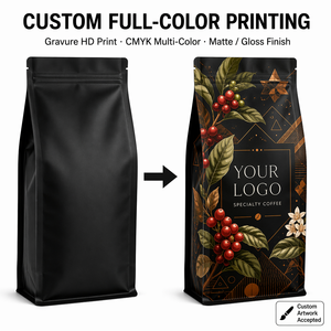 Sacchetti Personalizzati per Caffè con Zip da 12OZ 5LB 250g 500g, Design e Stampa Logo, Fondo Piatto, Grado Alimentare, per Caffè/Latte/Insalata - Product Image 4