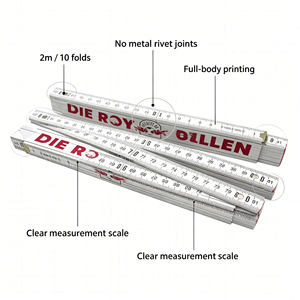Mètre Plianr en Bois Blanc <span class=keywords><strong>de</strong></span> Bonne Qualité, 2 Mètres (200 cm) / 36 Pouces (<span class=keywords><strong>6</strong></span> Pieds), Personnalisable avec Logo 4C et Impression <span class=keywords><strong>de</strong></span> Marque, pour Mesure et Construction - Product Image 6