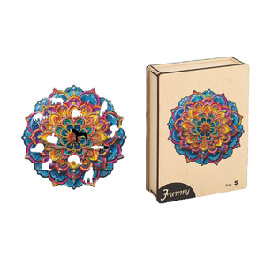 <span class=keywords><strong>Puzzle</strong></span> en <span class=keywords><strong>bois</strong></span> <span class=keywords><strong>Mandala</strong></span> floral personnalisé et complexe avec motifs géométriques détaillés pour la méditation et la pleine conscience des adultes - Product Image 1