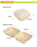 Scatola per Hamburger Personalizzata Ecologica Usa e Getta in Carta Kraft Biodegradabile Contenitore per Fast Food Design Cartoonesco