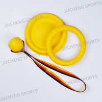 Jouets professionnels de formation de chien écologiques chinois 7cm sangle plate corde molaire jouet à mâcher balle disque volant avec petit anneau de traction