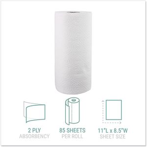 Rouleau de papier essuie-tout perforé Windsoft 1220-85RL 11x8 4/5 blanc 85 feuilles (1 rouleau) pour usage en cuisine - Product Image 4