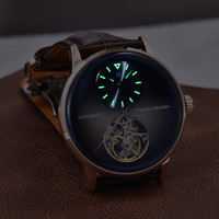 PAGANI Design 1796 Montre Automatique de Luxe Sport pour Homme Tourbillon 42mm Cadran Lumineux Bracelet en Cuir Boîtier en Acier Inoxydable 100M