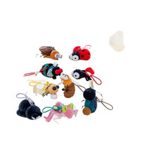 Porte-clés en peluche personnalisé en gros, mignon insecte (moustique, luciole), pendentif pour sac d'école ou sac à dos, cadeau