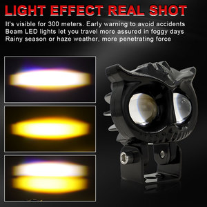 LELANPU Lampe Moto Accessoires Phares Moto Projecteur LED Moto <span class=keywords><strong>en</strong></span> Forme de Hibou <span class=keywords><strong>2</strong></span>,6 Pouces <span class=keywords><strong>2</strong></span> Lentilles Projecteur de Travail - Product Image 4