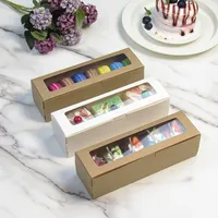 Boîte à macarons et biscuits de pâtisserie très demandée, avec fenêtre transparente, finition mate, format carré