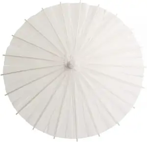 Paraguas de papel blanco para mujer, accesorio de baile Vintage, accesorio de fotografía para fiesta de boda, suministros de pintura DIY para niños