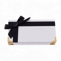 Boîtes en carton rectangulaires de petite taille avec miroir pour cils entiers, impression de marque privée, logo, ruban, nœud, boîtes cadeaux pour cils