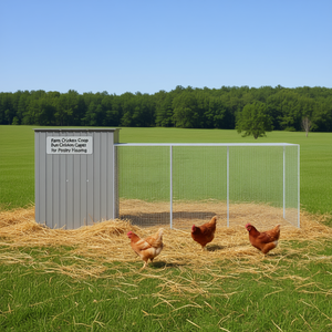 Gallinero con corral de estructura de acero de 10x20 pies para aves de corral - Product Image 2