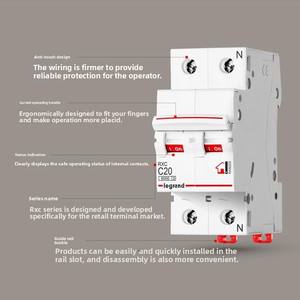 Li-Protection RXC модульный 1P + N бытовой RCBO автоматический выключатель 40A 32A миниатюрный рельсовый монтаж - Product Image 4