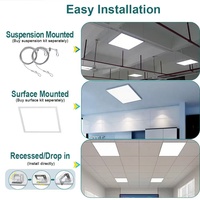 Panneau LED encastré CE RoHS 62x62 60x60 cm 150lm/W CCT sélectionnable 3000-6500K Panneau lumineux LED plat pour bureau