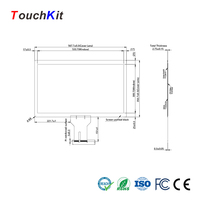 Pantalla Táctil Capacitiva TouchKit de 24 Pulgadas con Controlador y Cable USB para Terminales de Quiosco en Restaurantes y Exteriores
