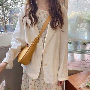 Bolso Bandolera Retro de Media Luna para Mujer, Blanco, Gran Capacidad, Uso Diario, Estilo Dumpling, Moderno - Product Image 4