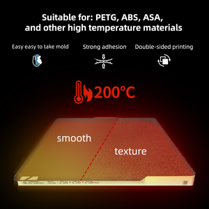 Accesorios para Impresora 3D, Placa de Construcción PEI de Doble Cara, Negra Lisa + Revestimiento Esmerilado, 257x257mm, Ideaformer 270g, Usada en Bambu Lab - Product Image 3