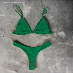 Set Bikini per ragazze costume da bagno brasiliano Sexy coppa piccola stile taglio alto Biquini da spiaggia Bikini <span class=keywords><strong>perizoma</strong></span> Micro nero/bianco solido - Product Image 3