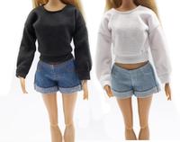 Vente en gros de vêtements pour poupées BJD de 30 cm, 1/6, 11-12 pouces, shorts en jean, pantalon, t-shirt uni, ensemble de vêtements, modèle de jouet doux pour filles BB FR