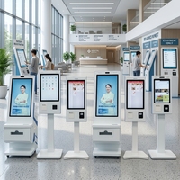Kiosco de Autoservicio de 27 Pulgadas para Check-in y Check-out en Hoteles, Kiosco de Pago, Kiosco de Consultas y Gestión de Colas con Impresora Térmica