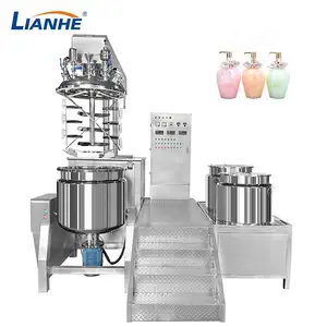 Misturador industrial cosmético de alta velocidade para cremes e tintura de cabelo, homogeneizador a vácuo, máquina emulsificante de 50-500 litros