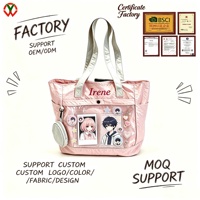 Sac fourre-tout léger Ita Bag avec fenêtre transparente pour afficher badges et photocartes, sac à bandoulière unisexe pour le quotidien et les voyages, sac de collection pour fans, OEM