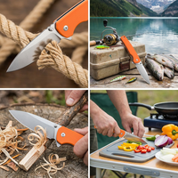 Couteau pliant tactique portable, couteau de poche pour le camping en plein air, lame D2, manche G10, couteau de chasse Bushcraft, logo personnalisé OEM T0036