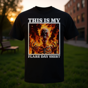 Esta es mi camiseta Flare Day con diseño de esqueleto ironónico. - Product Image 3